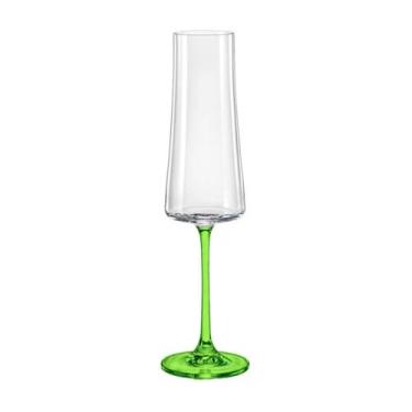 Imagem de Taça De Cristal Bohemia Para Champanhe 210 ml Verde Xtra 1 Peça - Bohe