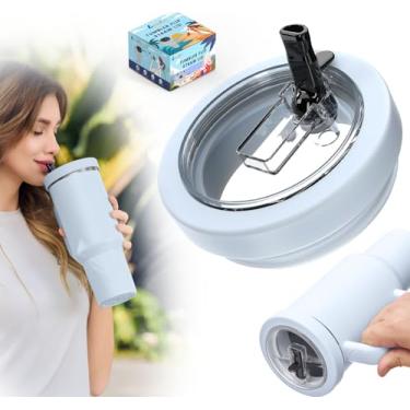 Imagem de Tampa flip de canudo à prova de vazamento de 850 g para Stanley Quencher, substituição de tampa de copo de 850 g para acessórios de copo Stanley, tampas de copo de silicone sem derramamento com