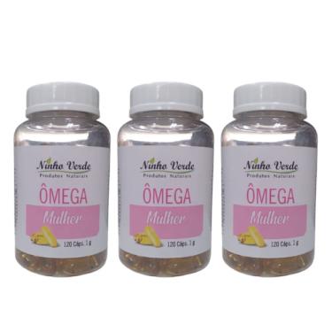 Imagem de Kit 3 Omega Mulher 3, 6 e 9 120 Cáp. Ninho Verde