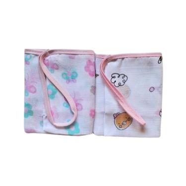 Imagem de Pano de Boca Bebê Fralda kit c/02 un com Prendedor de Chupeta Carícia Baby (Menina)