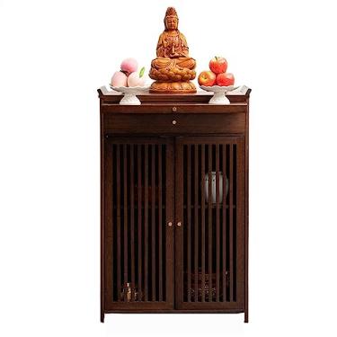 Imagem de WUHUQN Mesa de tributo estilo chinês, mesa minimalista de madeira maciça, nicho de buda econômico, armário de mesa de tributo, mesa de Buda, santuário, mesa de buda oferecendo altar de buda