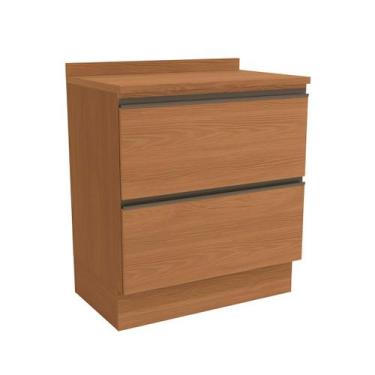 Imagem de Balcão de Cozinha 80 Cm Mônica 2 Gavetas Canela - Kappesberg, Marrom, 