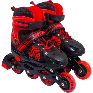Imagem de Patins Inline Ajustável Do 38-41 Vermelho - Unitoys 2643