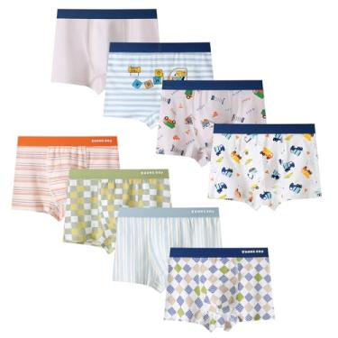 Imagem de Hbhpov Cueca boxer infantil de dinossauro, pacote com 8 cuecas de algodão para bebês e crianças de 2 a 12 anos, Cor 6, 2-3 Anos