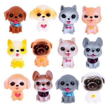 Imagem de kit 12 mini pet cachorrinho miniatura brinquedo fofo lembrancinha para