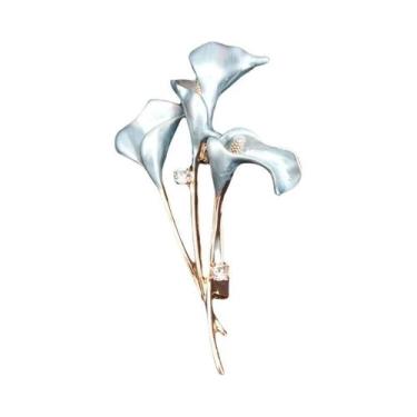 Imagem de Broche de Flor de Lírio Esmaltado - Design Clássico e Simples para Fes