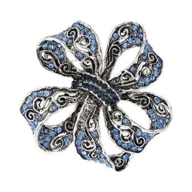 Imagem de Broches de Arco com Strass Brilhantes - Acessório de Festa Unissex, Az