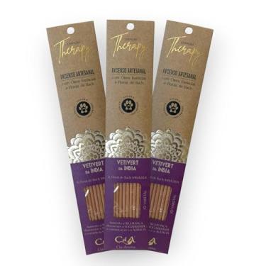Imagem de Kit com 3 Incensos Naturais e Artesanais Vareta Therapy Vetivert da Índia e Floral de Bach MIMULUS