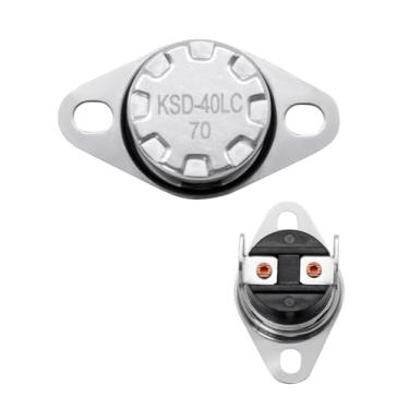 Imagem de Fusível térmico de termostato KSD-40LC 70 adequado para fornos de micro-ondas GE, interruptor de fusível térmico de termostato normalmente fechado (KSD-40LC 70 ℃)