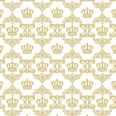 Imagem de Papel De Parede Adesivo Desenho E Coro Amarelo Ouro Infantil