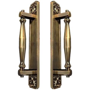 Imagem de Puxador Duplo Strauss 250mm Porta Pivotante Correr Passagem Madeira Vidro Colonial Clássico Rústico Maxima Metais (Ouro Velho)