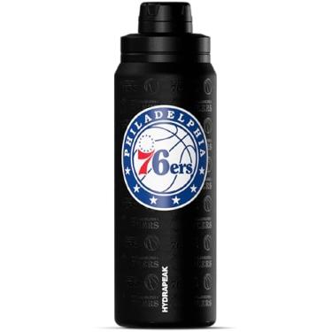 Imagem de Hydrapeak Garrafa de água ativa Philadelphia 76ers 737 g oficialmente licenciada pela NBA com tampa e alça reutilizável de aço inoxidável, isolamento de parede dupla, presente esportivo