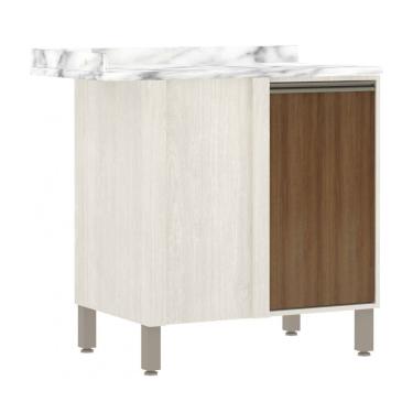 Imagem de Balcão De Cozinha Com Tampo 95 Cm 1 Porta Linea Luciane Pátina Ff-avelã Ff