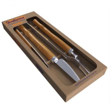 Imagem de Conjunto Garfo Faca E Pegador Aço Inox 430 Qualinox 0559