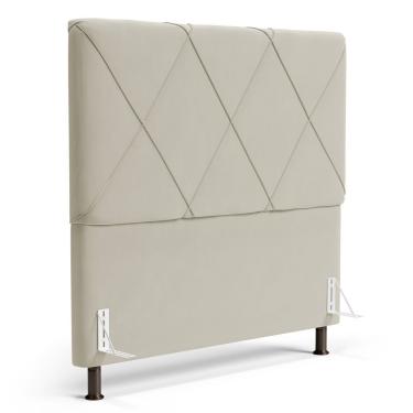 Imagem de Cabeceira Cama Box Casal King Size Mel 195cm Com Frame Suede Bege - Desk Design