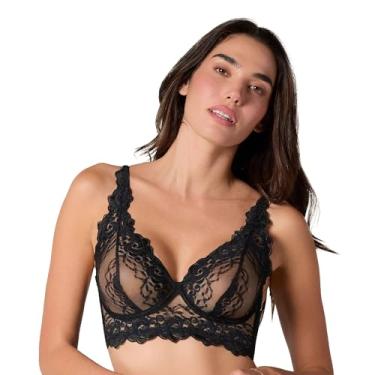 Imagem de Leonisa Sutiã feminino de renda com aro, Preto, P