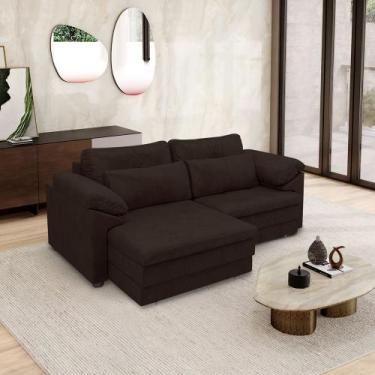 Imagem de Sofá Retrátil Manual Sala de Estar Nolan Bipartido 250cm Conforto Prem