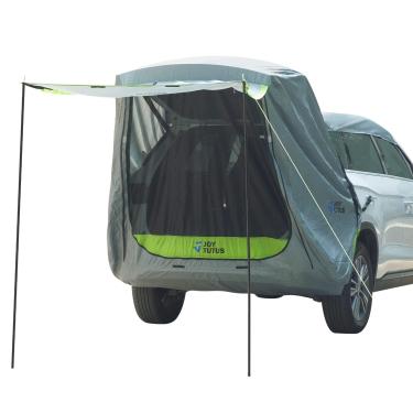 Imagem de JOYTUTUS Tenda de porta traseira SUV com toldo de persiana, cobertura e postes de teto de carro, barraca de acampamento resistente à água, preferida para viagens ao ar livre, ajuste universal na