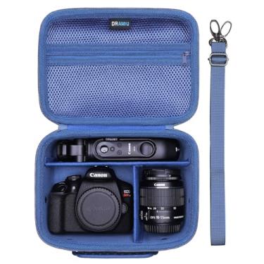 Imagem de DR·AMIU Estojo Para Câmera Compatível Com Canon Eos Rebel T7, R100, R50, R6 Mark Ii, R8, R5, R7, 90D, 5D Iv, Sony E Nikon, Lente, Tripé, Alça De Ombro 4 Divisórias, Bolsa Viagem Azul