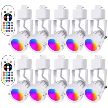 Imagem de AOAXL Cabeças De Luz Trilho Tipo H Rgbw 10 W, 16 Luminárias Led Que Mudam Cor E Branco Quente Para Cozinha, Sala Jantar, Parede, Exposição Arte (Pacote Com 10)