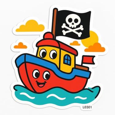 Imagem de Adesivo Infantil Navio Pirata Colorido