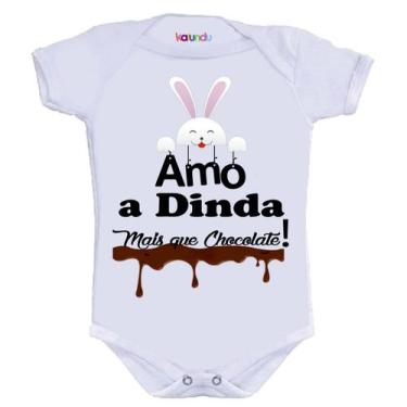 Imagem de Body Divertido - Páscoa - Amo Dinda Mais Que Chocolate - KALUNDU KIDS,