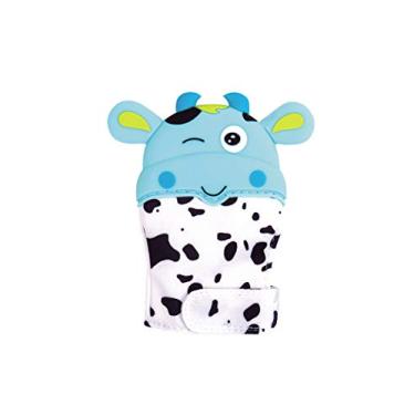 Imagem de Luva Mordedor Mãozinha de Silicone para Bebê - Vaquinha Azul – Unik Toys