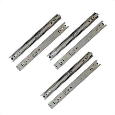 Imagem de 6 Corrediças Telescópicas 40Cm Gaveta Trilho Zinca. 5 Pares - Rayco