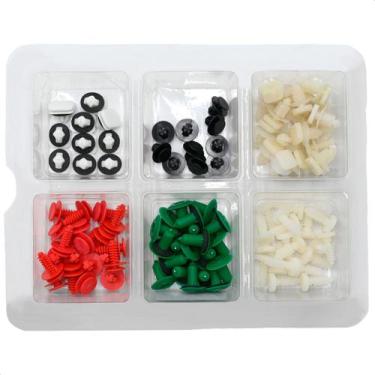 Imagem de Kit 100 Grampos Presilhas Moldura Paralama Spoiler Universal Carro - P