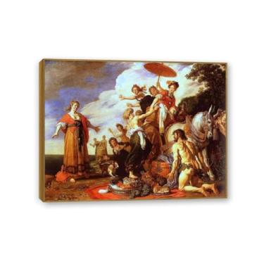 Imagem de Zeichn8u Arte de parede impressa em tela por Pieter Lastman Odysseus e Nausicaa pôsteres reproduções de artistas famosos impressões em tela para decoração de sala de estar e quarto 40 x 30 cm