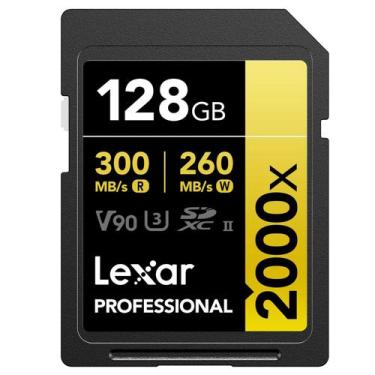 Imagem de Cartão SDXC 128Gb Lexar Gold 8K 2000x 300Mb/s UHS-II V90 U3