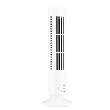 Imagem de Fan sem lâmina Mini Torre de Desktop Tower Fã elétrico para Estudo Office Dorm Material Abs Material 33cm Altura 5V DC Power (Branco)