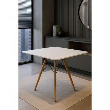 Imagem de Mesa Jantar Sala Cozinha Eiffel Eames Quadrada 90cm Cantos Arredondado Desing Moderno Cor Branco