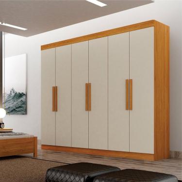 Imagem de Guarda-roupas Para Quarto 6 Portas Delta Cinamomo/off White
