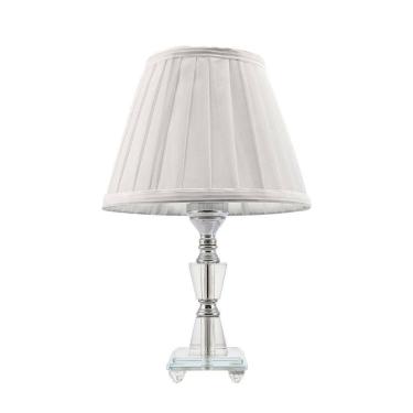 Imagem de Abajur De Vidro Com Cúpula Tecido Bivolt 35cm