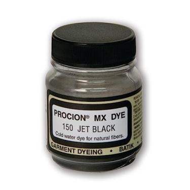 Imagem de Jacquard Pó Tie Dye Procion MX, preto, frasco de 2/85.0 g para tecidos e roupas, permanente e lavável