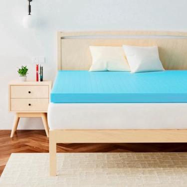 Imagem de Cobertura de colchão King de 7,5 cm x 203,2 cm (198 x 203 cm), almofada de colchão com infusão de gel refrescante, forro de cama macio para alívio de pressão nas costas, respirável, certificado