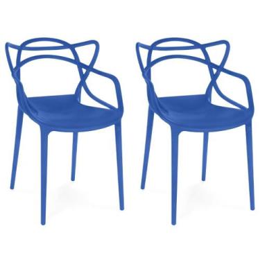 Imagem de Kit 2 Cadeiras de Jantar Allegra Prática Empilhável - Azul Petróleo - 