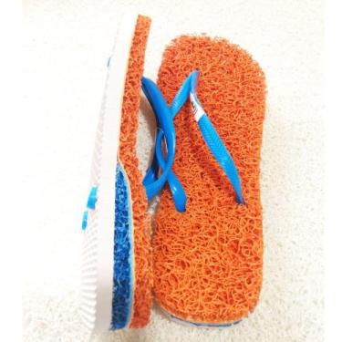 Imagem de Chinelos Apaju, de salto, Capacho com borracha., Laranja, Azul, 45/46