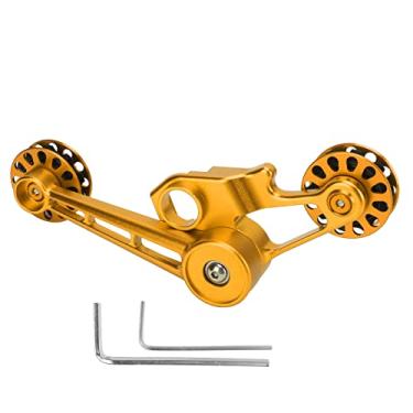 Imagem de Tensionador de corrente de bicicleta tensionador durável Alumínio POM Aço traseiro Tensor da corrente do desviador traseiro para bicicletas dobráveis 3SIXTY e Brompton Bicycles (Ouro)