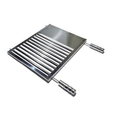 Imagem de Grelha Inox Uruguaia Com Chapa Auxiliar Para Churrasco Lanches(59x40)