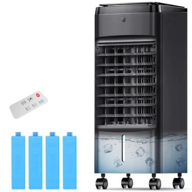 Imagem de NOMEY Refrigerador De Ar Evaporativo Sem Janelas 3 Em 1, 4 Modos E 3 Velocidades, Sistema De Alerta Sem Água, Temporizador De 12 Horas, Tanque De Água Removível De 1 Galão, 4 Bolsas De Gelo, Contro