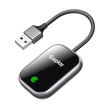 Imagem de Adaptador CarPlay sem fio atualizado 2025 para Apple iPhone, converte adaptador de carro com fio em sem fio, conexão automática, tamanho mini, compatível com carros de 2016 e iOS 10+