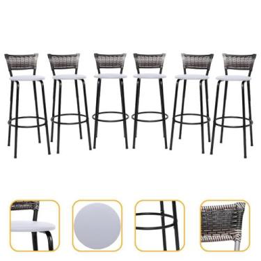 Imagem de Kit 6 Banquetas Bancos Alto Para Cozinha Bancada Area Gourmet Bistro B