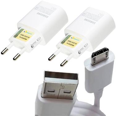 Imagem de Kit 4 Carregadores autêntico Celular Samsung Micro USB Branco