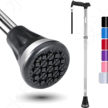 Imagem de rehand Bengala De Caminhada - Bengalas Dobráveis, Ajustáveis E Dobráveis Para Homens E Mulheres, Ponta Giratória, Com Bolsa De Viagem | Bengalas Para Idosos E Adultos [Prata]