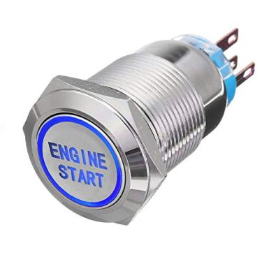 Imagem de ESUPPORT 12V Carro Luz LED Farol Botão Metal Interruptor 19 mm Motor Iniciar