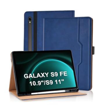 Imagem de Varohix Capa para Samsung Galaxy Tab S10 FE/ S9 FE 5G 10,9 polegadas/Tab S9 11 polegadas, capa fólio de couro PU para Galaxy Tab S9 FE com magnético e auto hibernar/despertar, capa com suporte