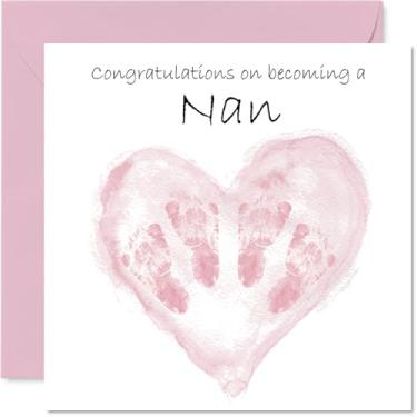 Imagem de Stuff4 New Baby Girl Card for Nan - Twins Congrats Becoming - Cartão de parabéns bem feito para Nova Nan, cartões de felicitações Welcome To The World de 5,7 polegadas