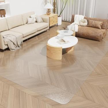 Imagem de SALLOUS Tapete de chão para casa, tapete de área impermeável de 0,08 x 1,8 m para sala de estar, tapete de plástico grosso de 0,08 polegadas para entrada de cozinha, protetor de piso rígido tapete de